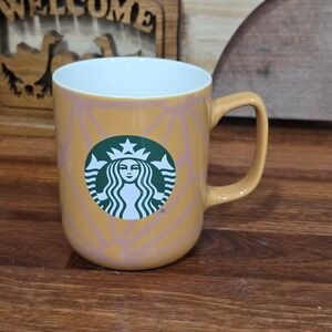 Starbucks Ceramic Mug 2021 Retro Design Orange Pink‎ 15 oz